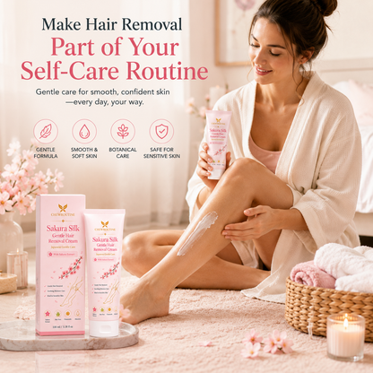 ChewRoutine™ Sakura Silk Gentle Hair Removal Cream | For Women & Men, Sensitive Skin