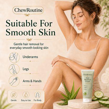 ChewRoutine™ Natural Gentle Hair Removal Cream | For Women & Men, Sensitive Skin