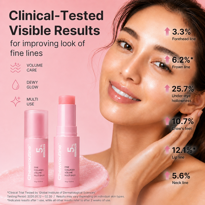 Chewroutine™ Pink Collagen Volume Balm Stick with 5% Volufiline 💖