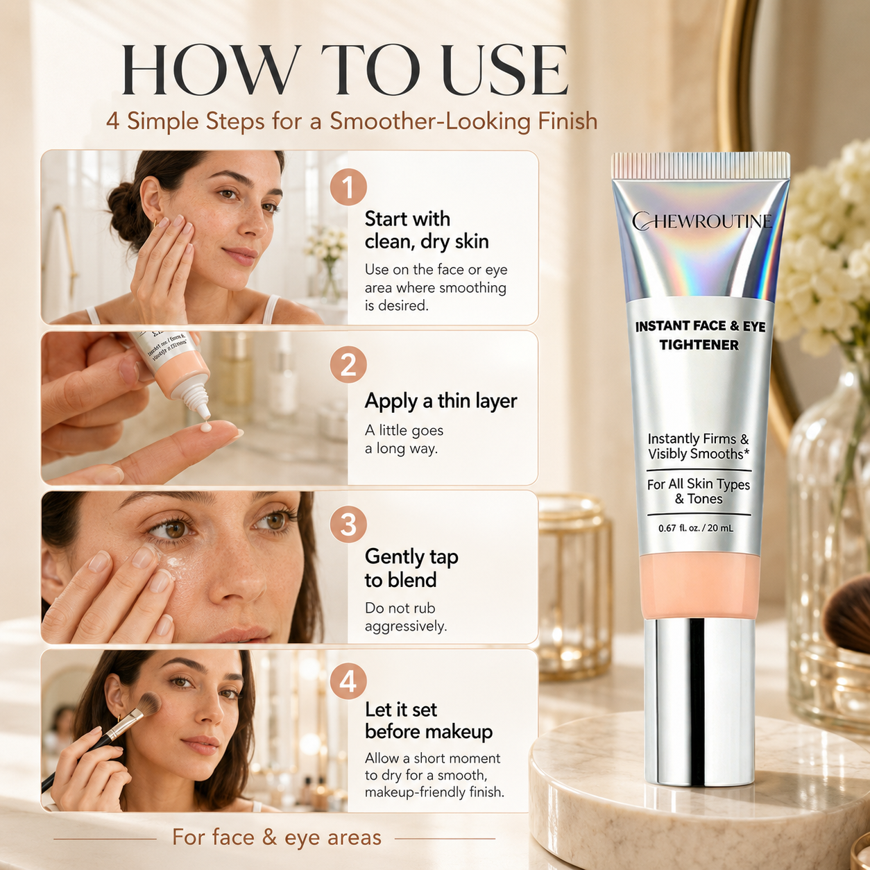 ChewRoutine™ Instant Face Tightener – Visible Smoothing in 60 Seconds, Progressive Results in 18 Days
