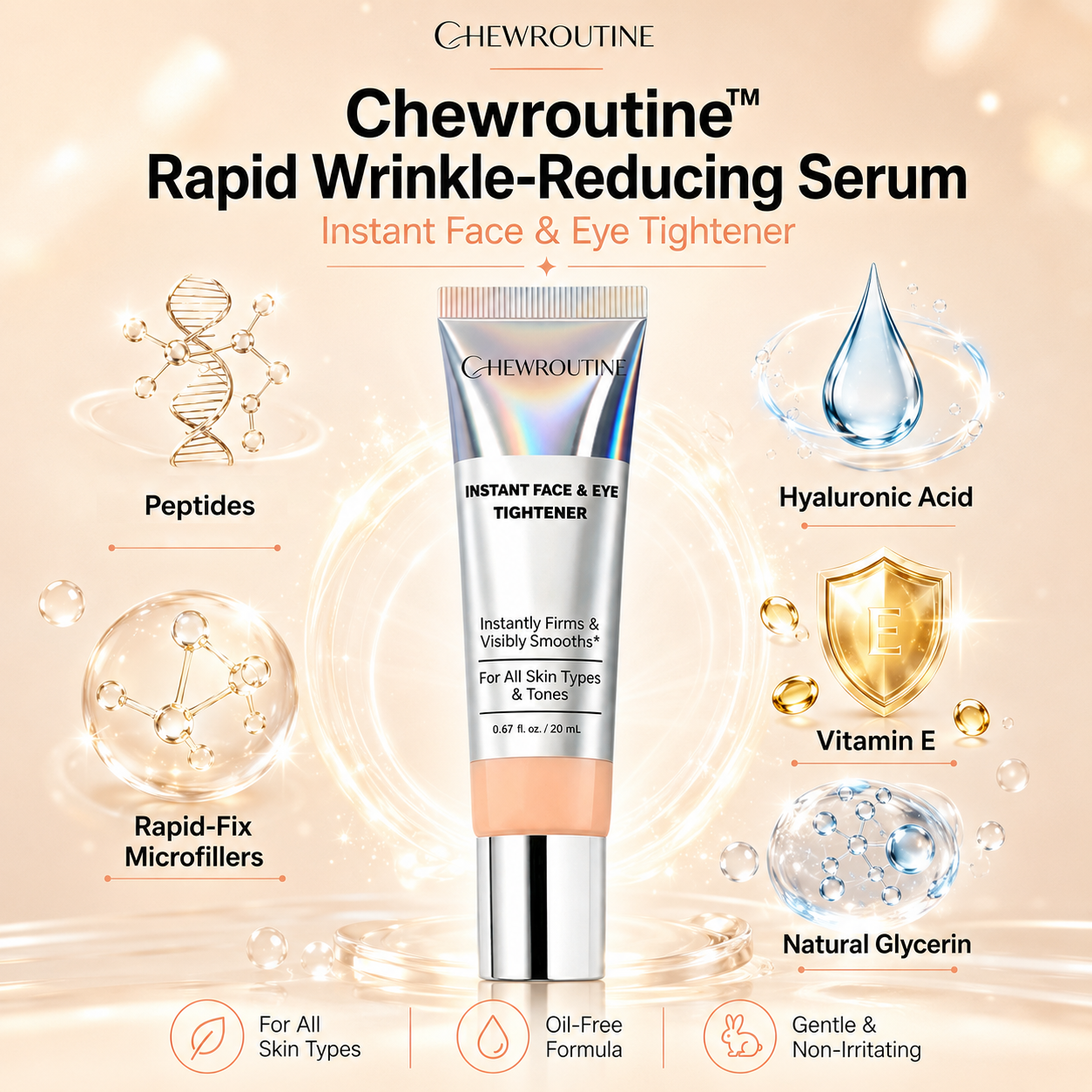 ChewRoutine™ Instant Face Tightener – Visible Smoothing in 60 Seconds, Progressive Results in 18 Days