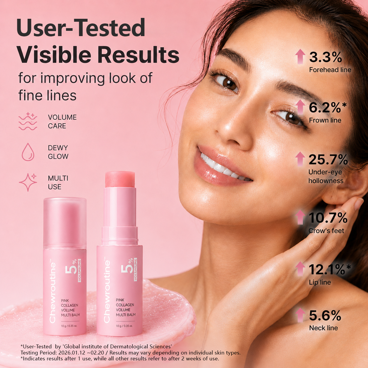 Chewroutine™ Pink Collagen Volume Balm Stick with 5% Volufiline 💖