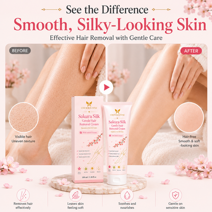 ChewRoutine™ Sakura Silk Gentle Hair Removal Cream | For Women & Men, Sensitive Skin