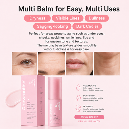 Chewroutine™ Pink Collagen Volume Balm Stick with 5% Volufiline 💖