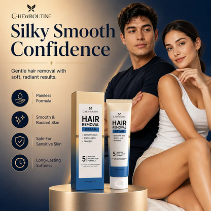 ChewRoutine™ Silky Smooth Hair Removal Cream – Effortless Removal in 5 Minutes, Slower Regrowth in 14 Days