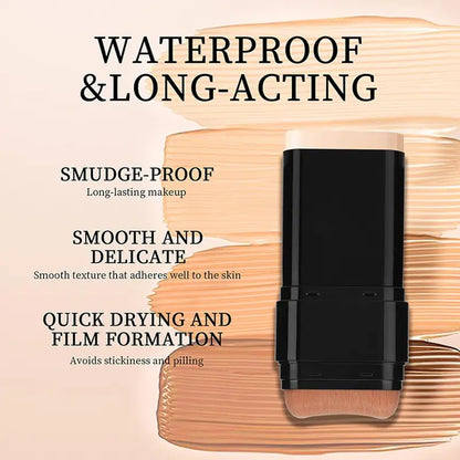 5-color Dual -Ended Foundation Concealer Stick Dual-ended with Built-in Brush