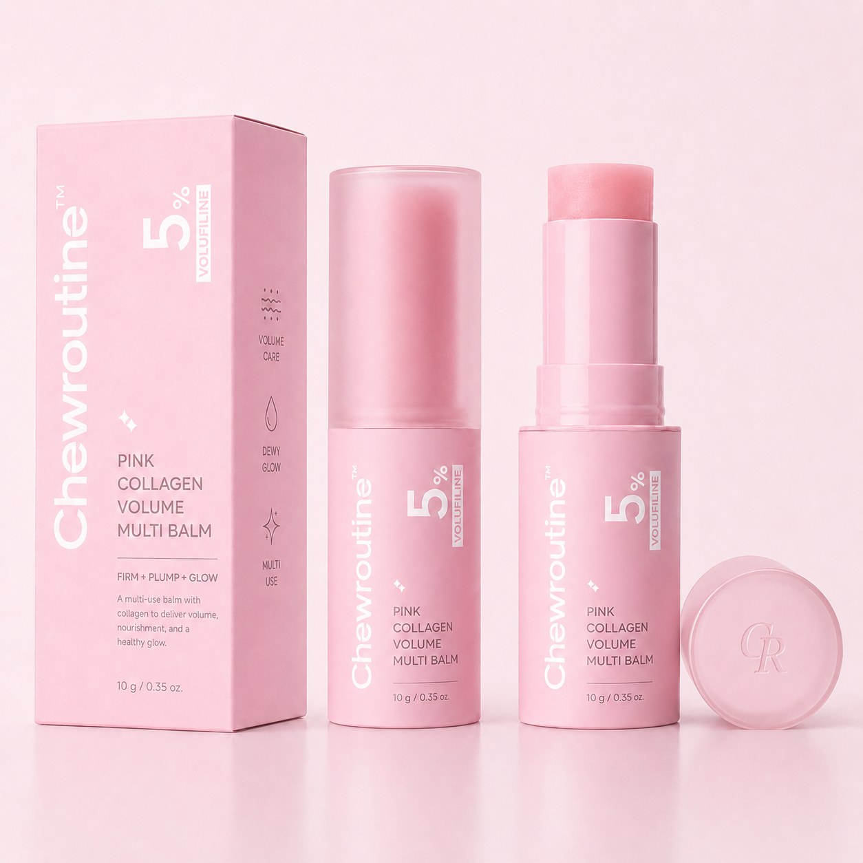 Chewroutine™ Pink Collagen Volume Balm Stick with 5% Volufiline 💖