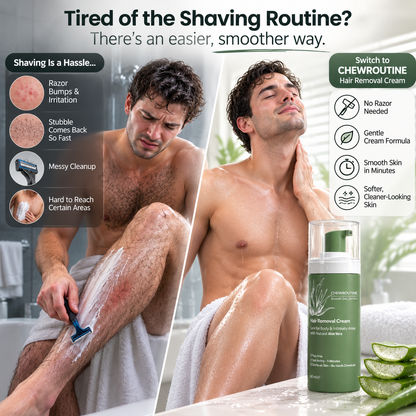 Chewroutine™ Natural Gentle Hair Removal Cream | For Women & Men, Sensitive Skin