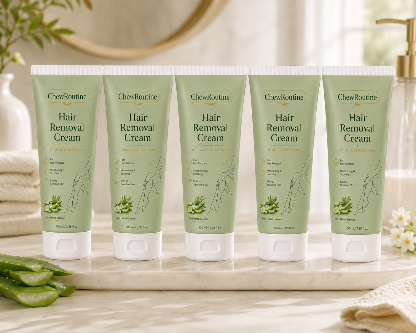 ChewRoutine™ Natural Gentle Hair Removal Cream | For Women & Men, Sensitive Skin