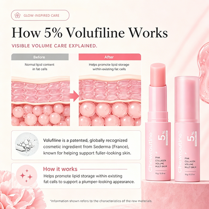 Chewroutine™ Pink Collagen Volume Balm Stick with 5% Volufiline 💖
