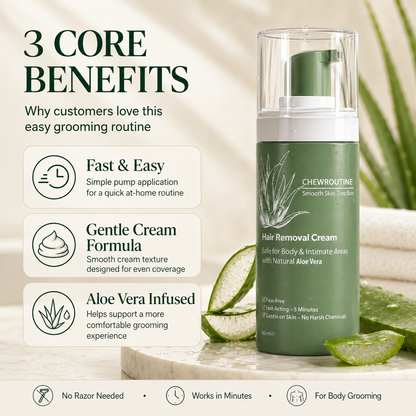 Chewroutine™ Natural Gentle Hair Removal Cream | For Women & Men, Sensitive Skin