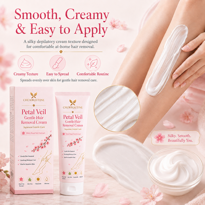 ChewRoutine™ Petal Veil Gentle Hair Removal Cream | For Women & Men, Sensitive Skin