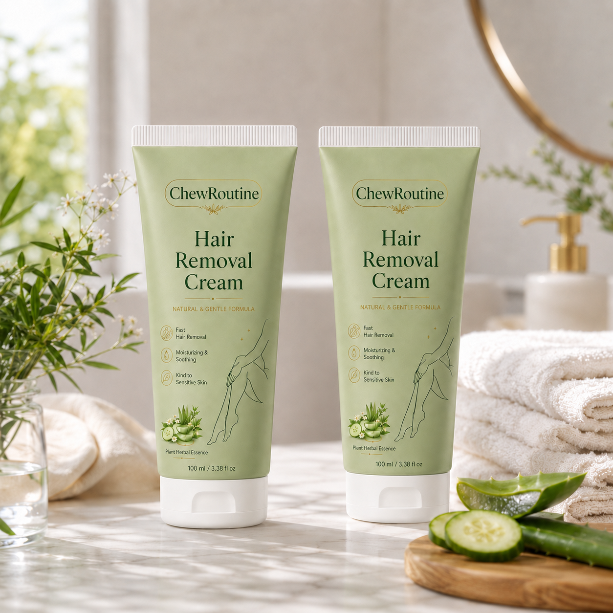 ChewRoutine™ Natural Gentle Hair Removal Cream | For Women & Men, Sensitive Skin