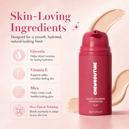 Chewroutine™ Adaptive Glow Foundation – A Monthly Ritual for Fresh-Looking Skin