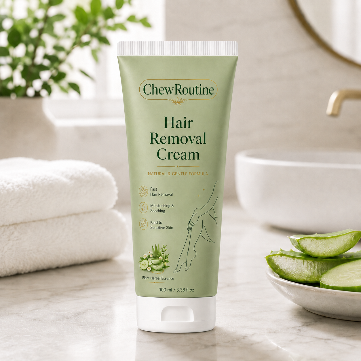 ChewRoutine™ Natural Gentle Hair Removal Cream | For Women & Men, Sensitive Skin