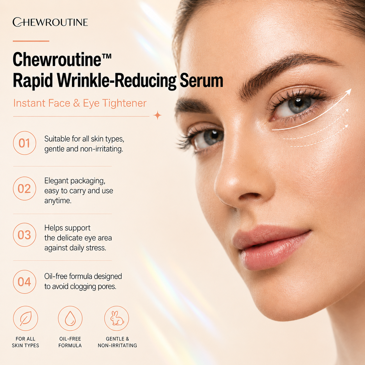 ChewRoutine™ Instant Face Tightener – Visible Smoothing in 60 Seconds, Progressive Results in 18 Days