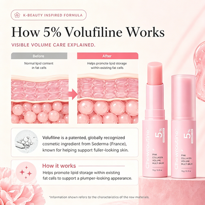 Chewroutine™ Pink Collagen Volume Balm Stick with 5% Volufiline 💖